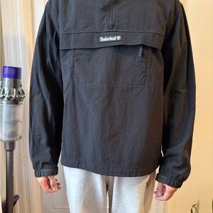 Timberland Men's Black Windbreaker Quarter Zip